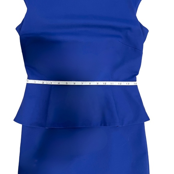 French Connection Sz 8 Royal Blue Sheath Sleeveless Peplum Professional Office - Picture 11 of 12